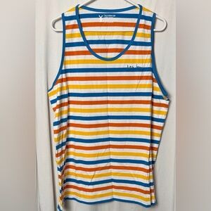 Dutch Bros Men’s Striped Multicolor Tank Top Size XL